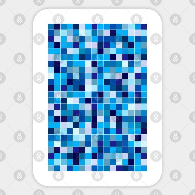 Blue square tiles Sticker by rheyes